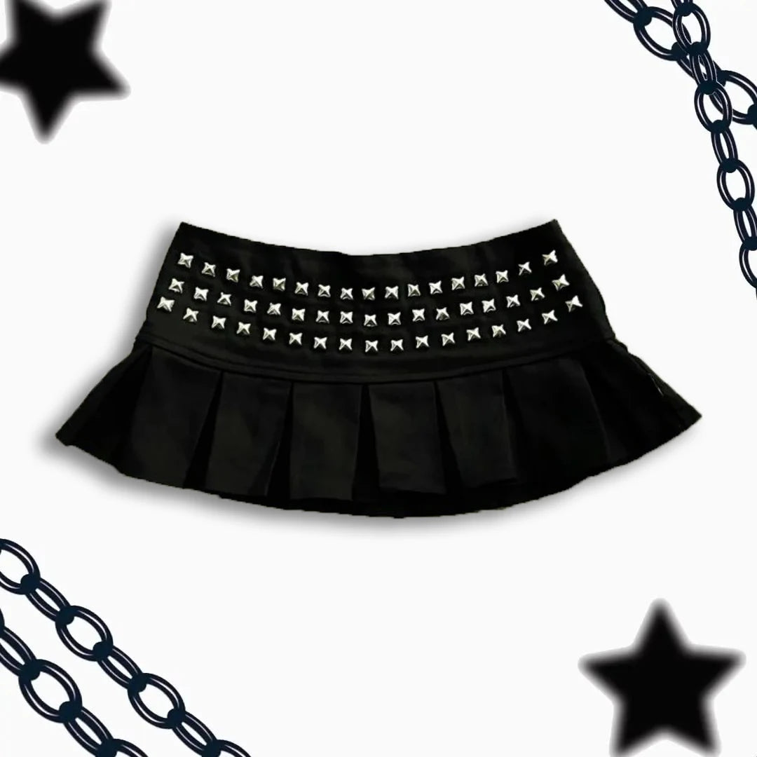 Y2k Micro Mini Studded Skirt