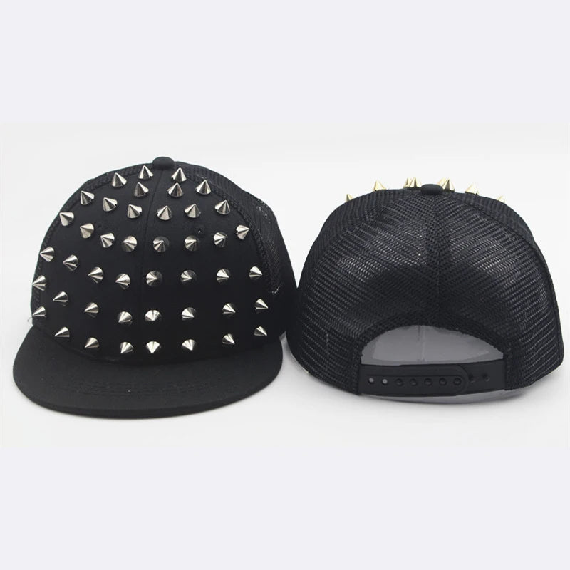 Y2K Studded Flat Mesh Hat