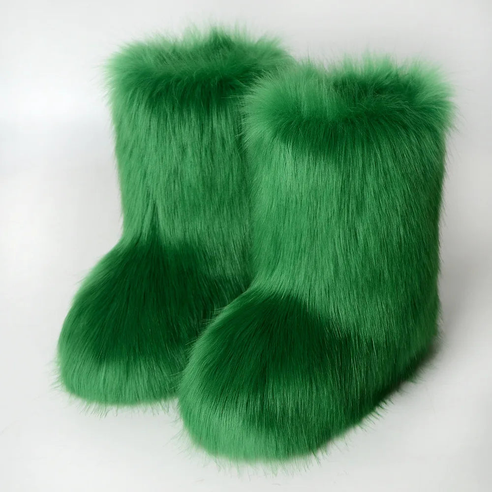 Fluffy Faux Fox Fur Boots (21 Colors Available)