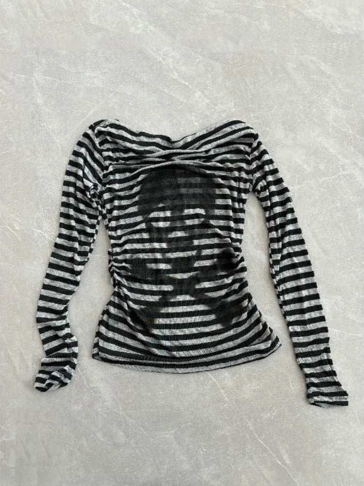 Y2K Stripped Skull Longsleeve