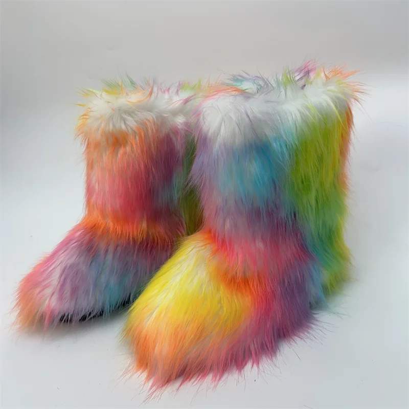 Fluffy Faux Fox Fur Boots (21 Colors Available)