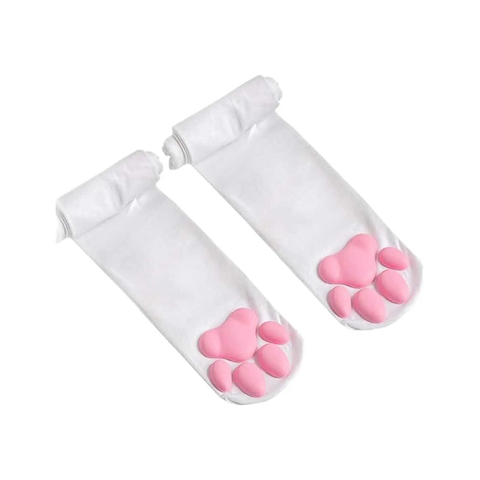 Paw Print Thigh High Socks