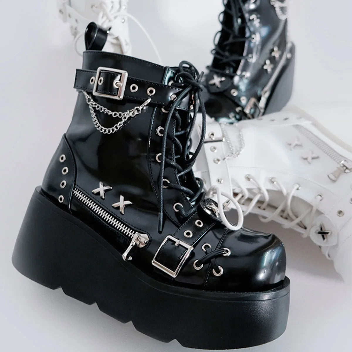 Buckle Down Platform Boots