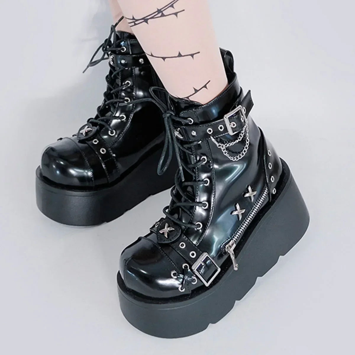 Buckle Down Platform Boots