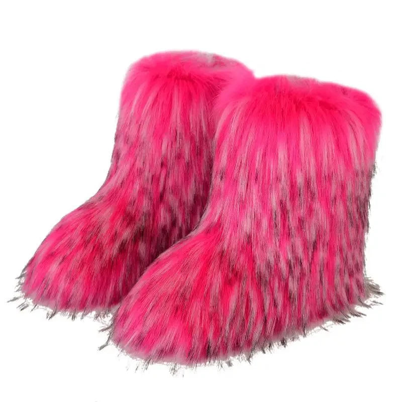 Fluffy Faux Fox Fur Boots (21 Colors Available)