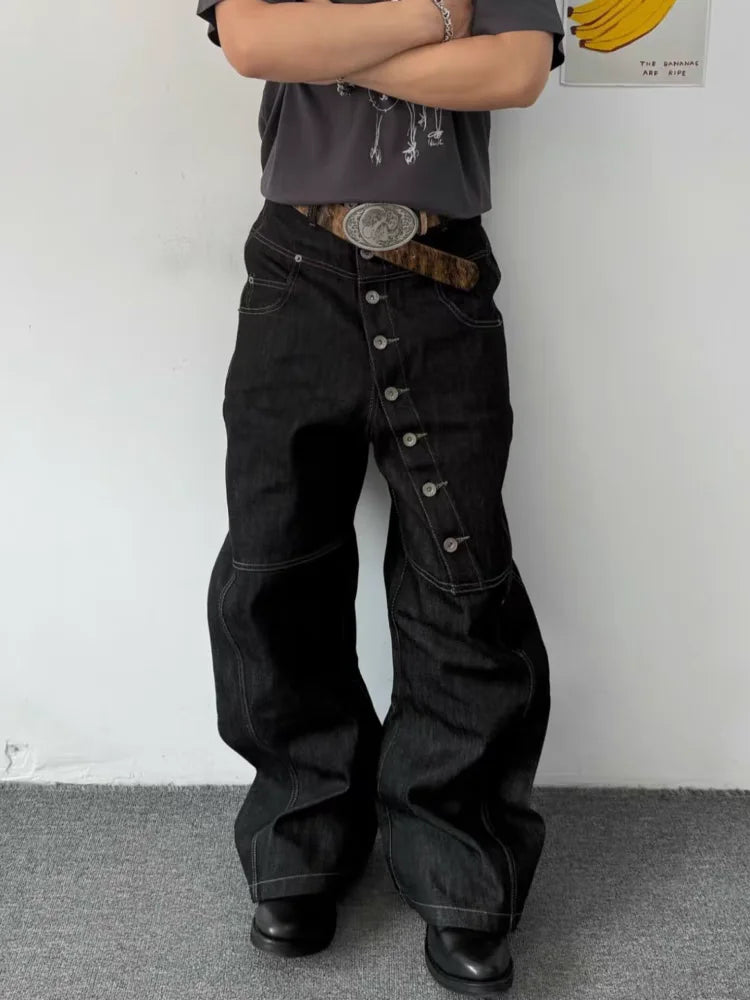 Retro Button-Up Bell Bottom Jeans