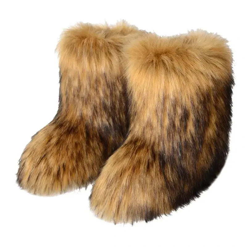 Fluffy Faux Fox Fur Boots (21 Colors Available)
