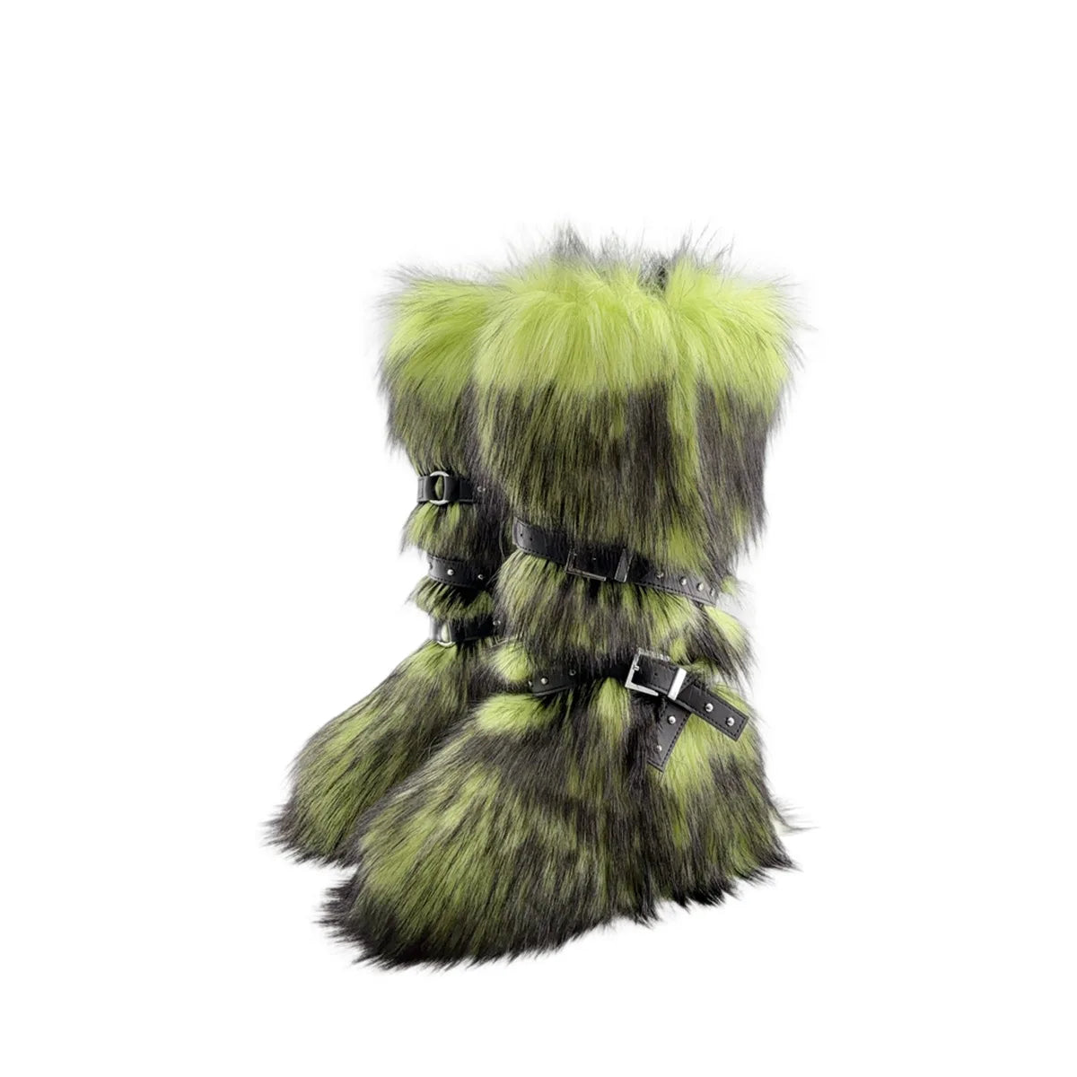 Faux Fur Buckle Down Boots
