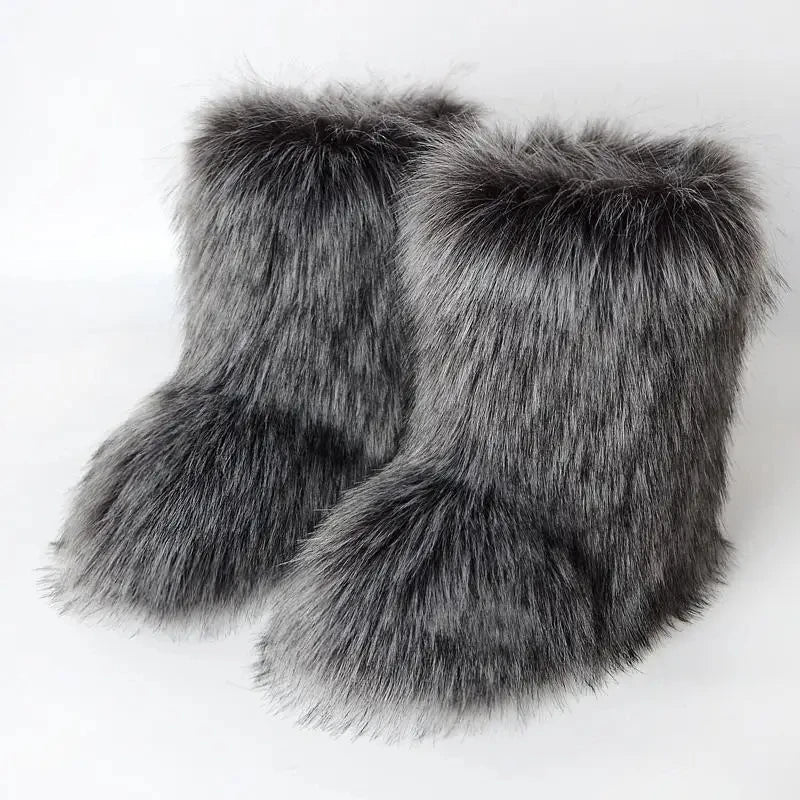 Fluffy Faux Fox Fur Boots (21 Colors Available)
