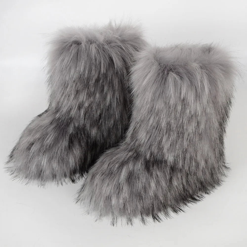 Fluffy Faux Fox Fur Boots (21 Colors Available)