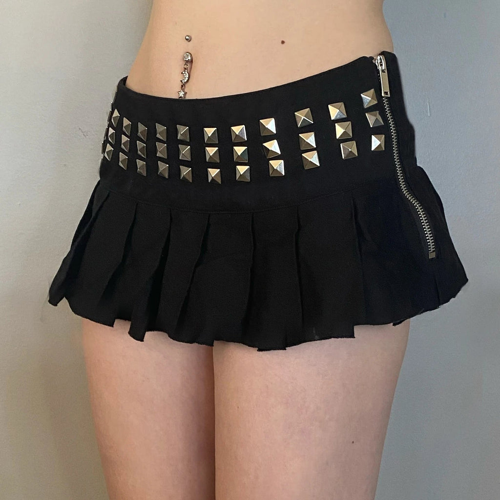 Y2k Micro Mini Studded Skirt