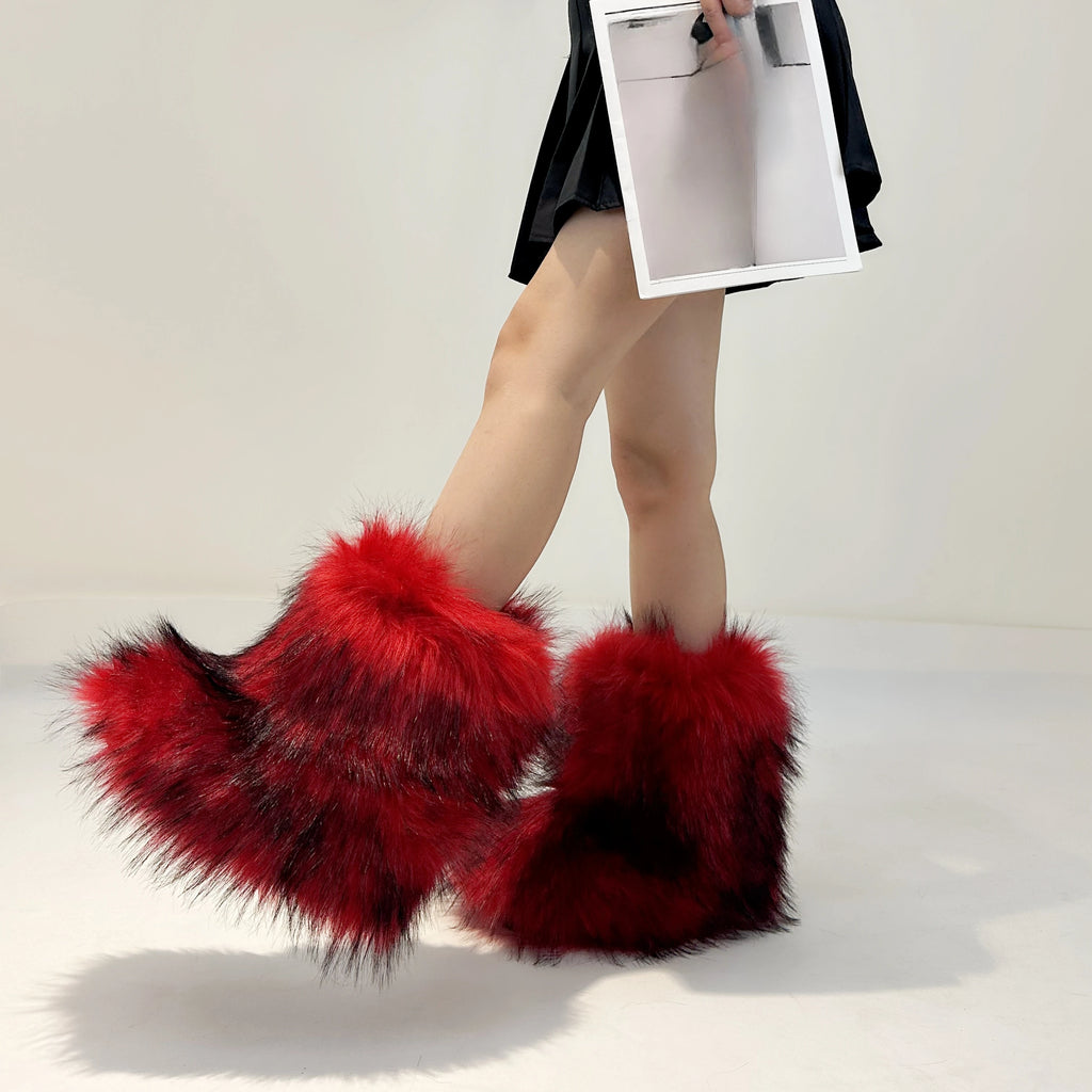 Fluffy Faux Fox Fur Boots (21 Colors Available)