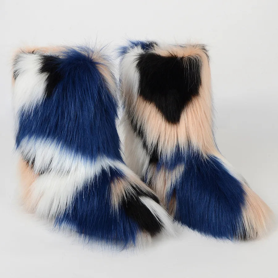 Fluffy Faux Fox Fur Boots (21 Colors Available)