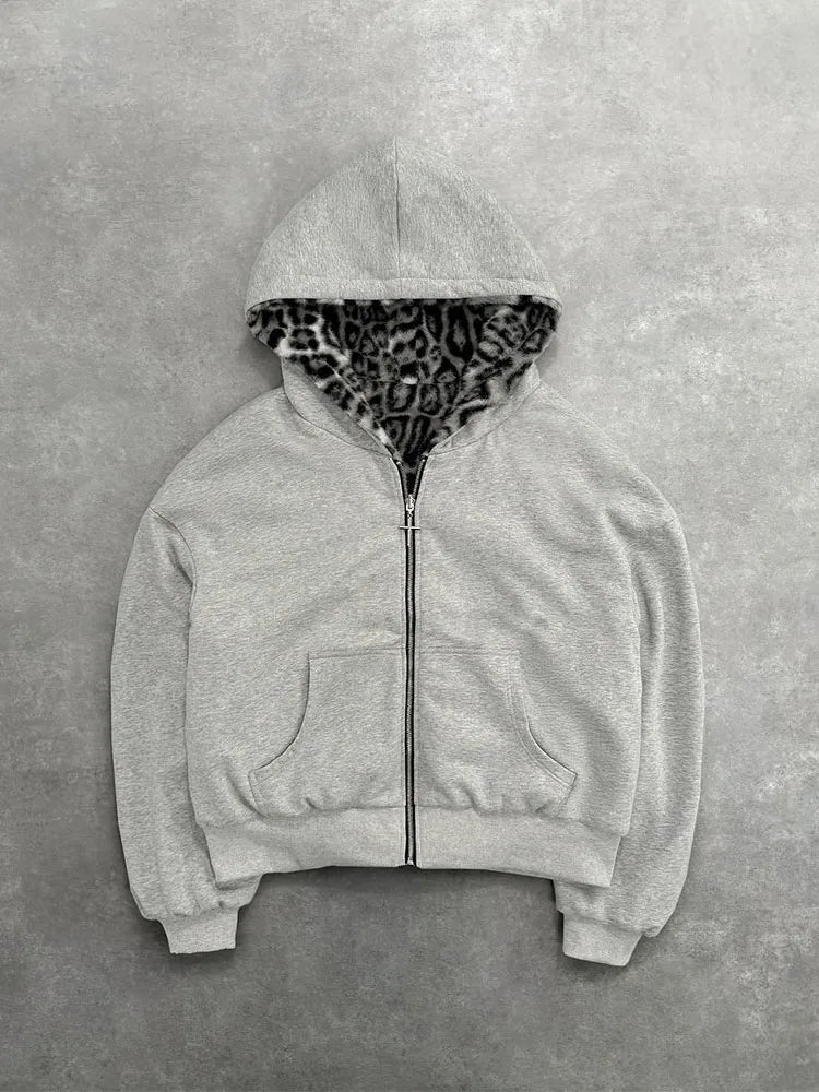 NEW! Reversible Y2K Faux Fur Hoodie