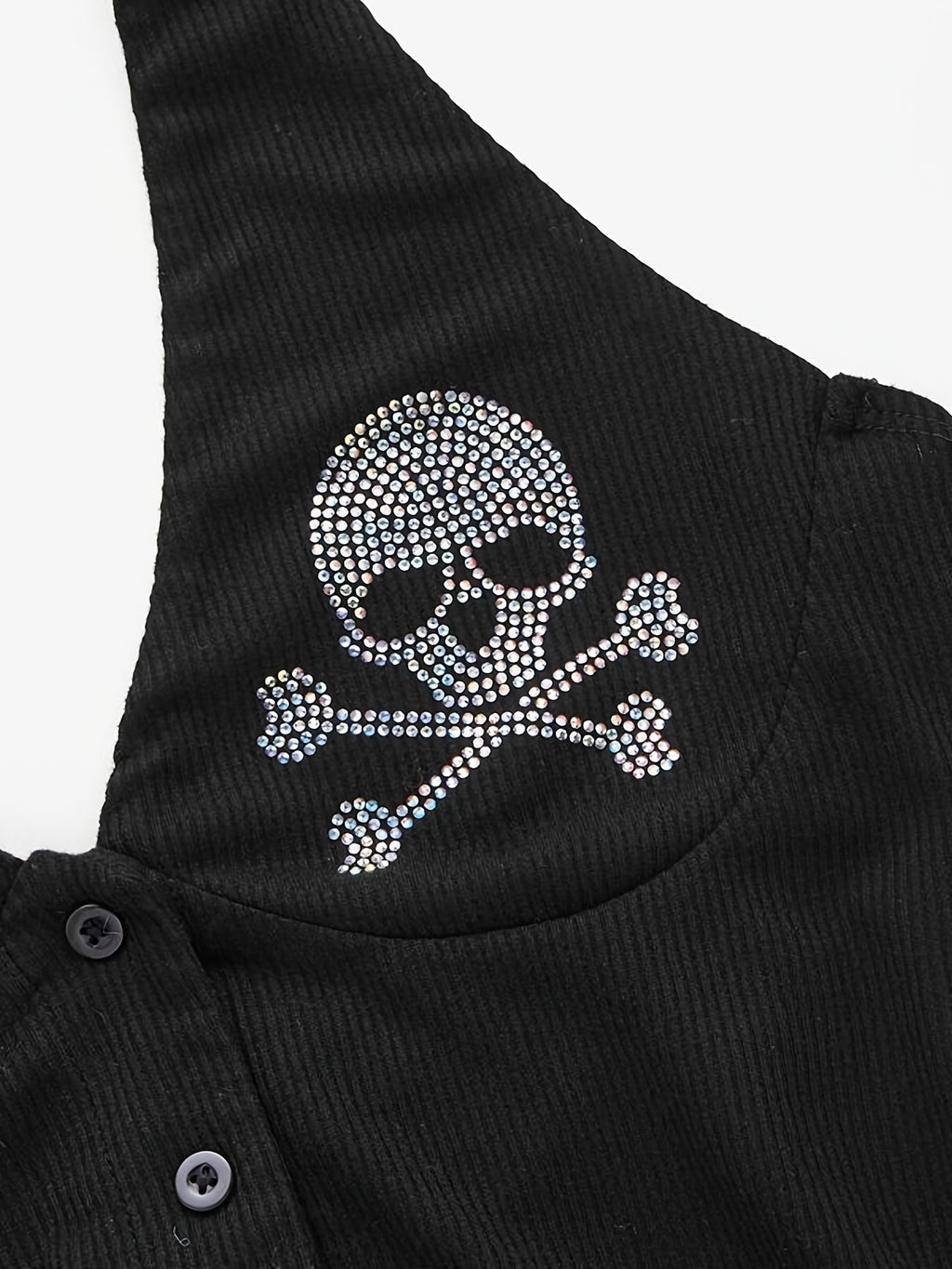 Skulled Rhinestone Halter Top