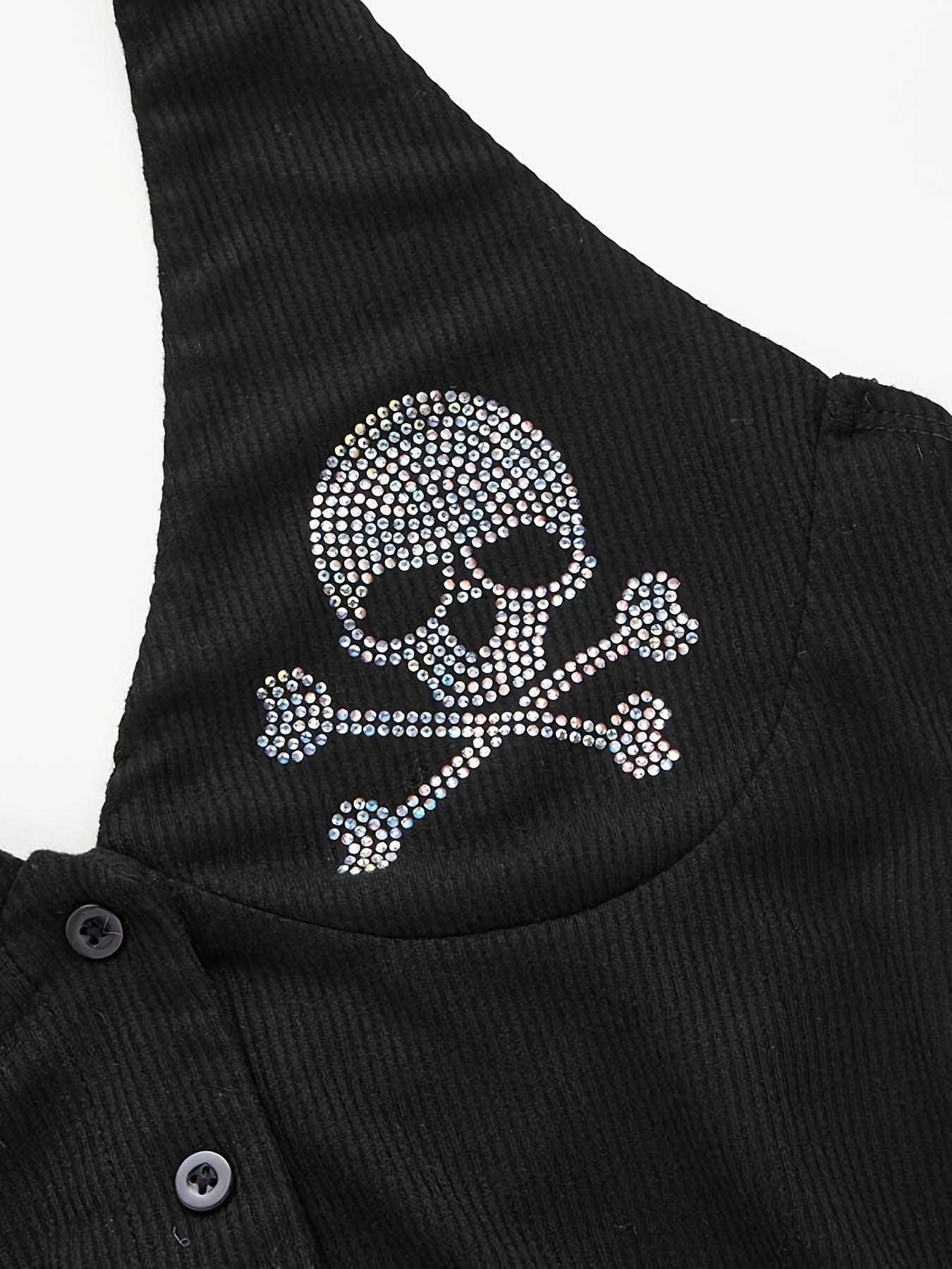 Skulled Rhinestone Halter Top